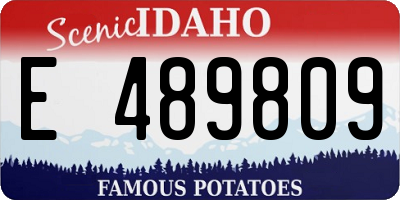 ID license plate E489809