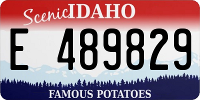 ID license plate E489829