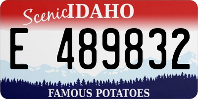 ID license plate E489832