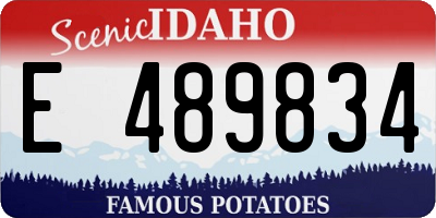 ID license plate E489834