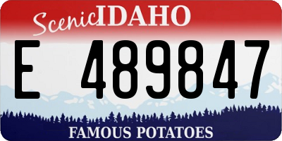 ID license plate E489847