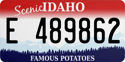 ID license plate E489862