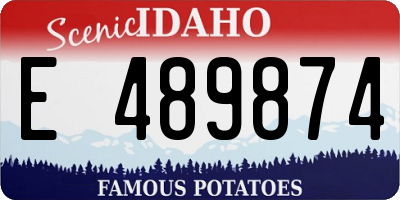 ID license plate E489874