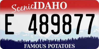 ID license plate E489877