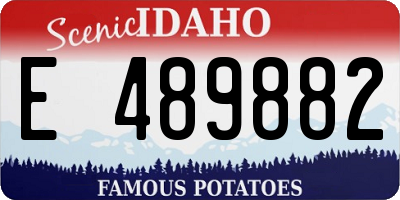 ID license plate E489882