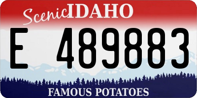 ID license plate E489883