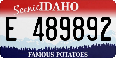 ID license plate E489892