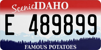 ID license plate E489899