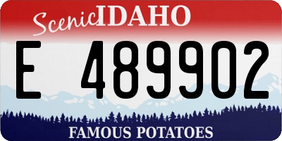 ID license plate E489902