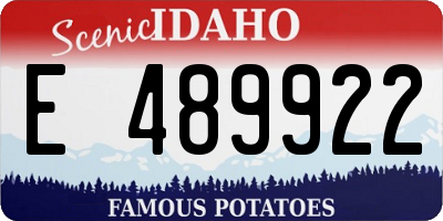 ID license plate E489922