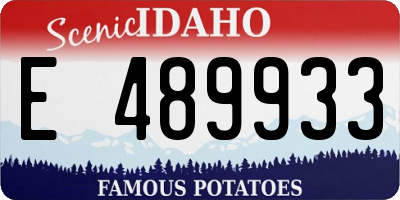 ID license plate E489933