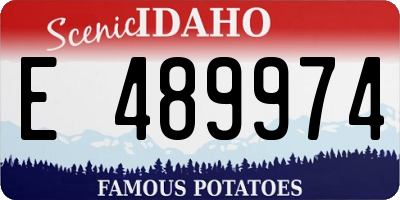 ID license plate E489974