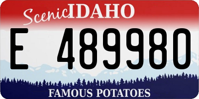 ID license plate E489980