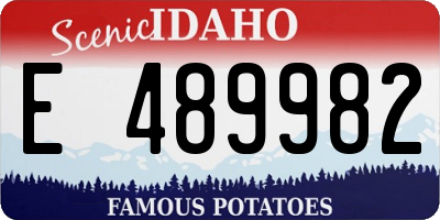 ID license plate E489982