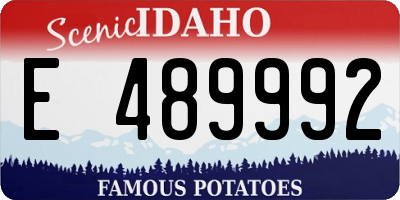 ID license plate E489992
