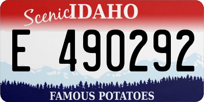 ID license plate E490292