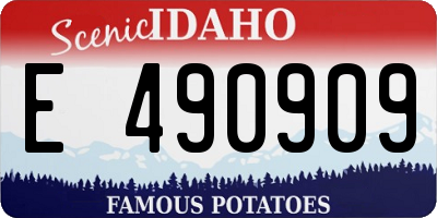 ID license plate E490909