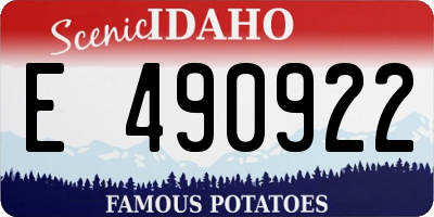 ID license plate E490922