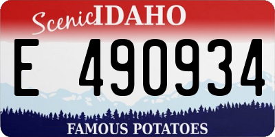 ID license plate E490934
