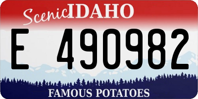 ID license plate E490982