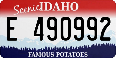 ID license plate E490992