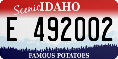 ID license plate E492002