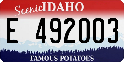 ID license plate E492003