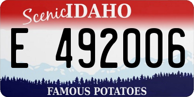 ID license plate E492006