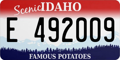 ID license plate E492009