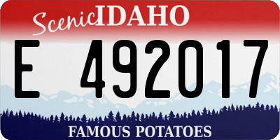 ID license plate E492017