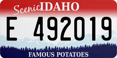 ID license plate E492019
