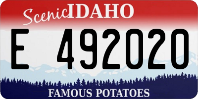 ID license plate E492020