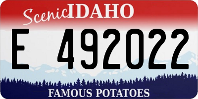 ID license plate E492022