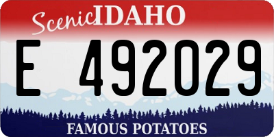 ID license plate E492029