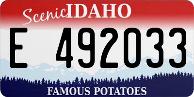 ID license plate E492033