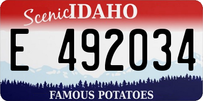ID license plate E492034