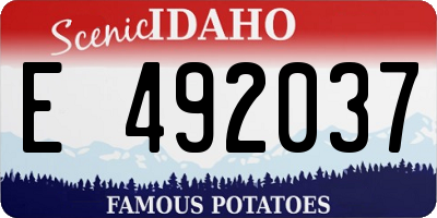 ID license plate E492037