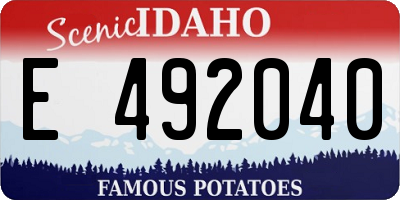 ID license plate E492040