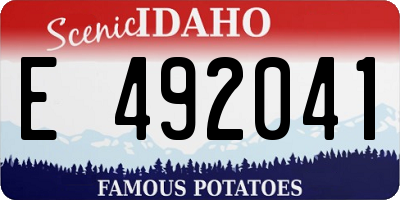 ID license plate E492041