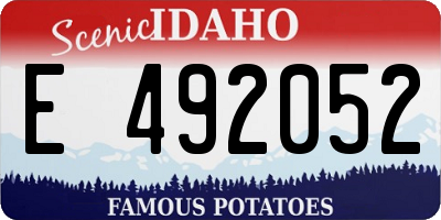 ID license plate E492052