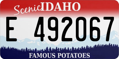 ID license plate E492067