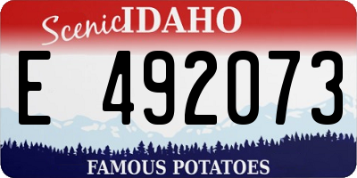 ID license plate E492073