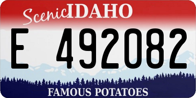 ID license plate E492082
