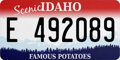 ID license plate E492089