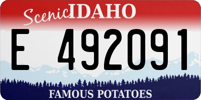 ID license plate E492091