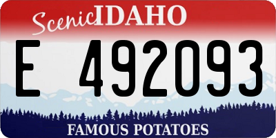 ID license plate E492093