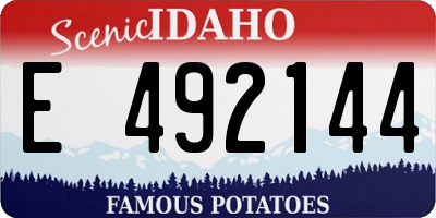 ID license plate E492144