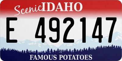 ID license plate E492147