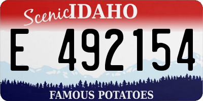 ID license plate E492154