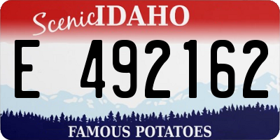 ID license plate E492162